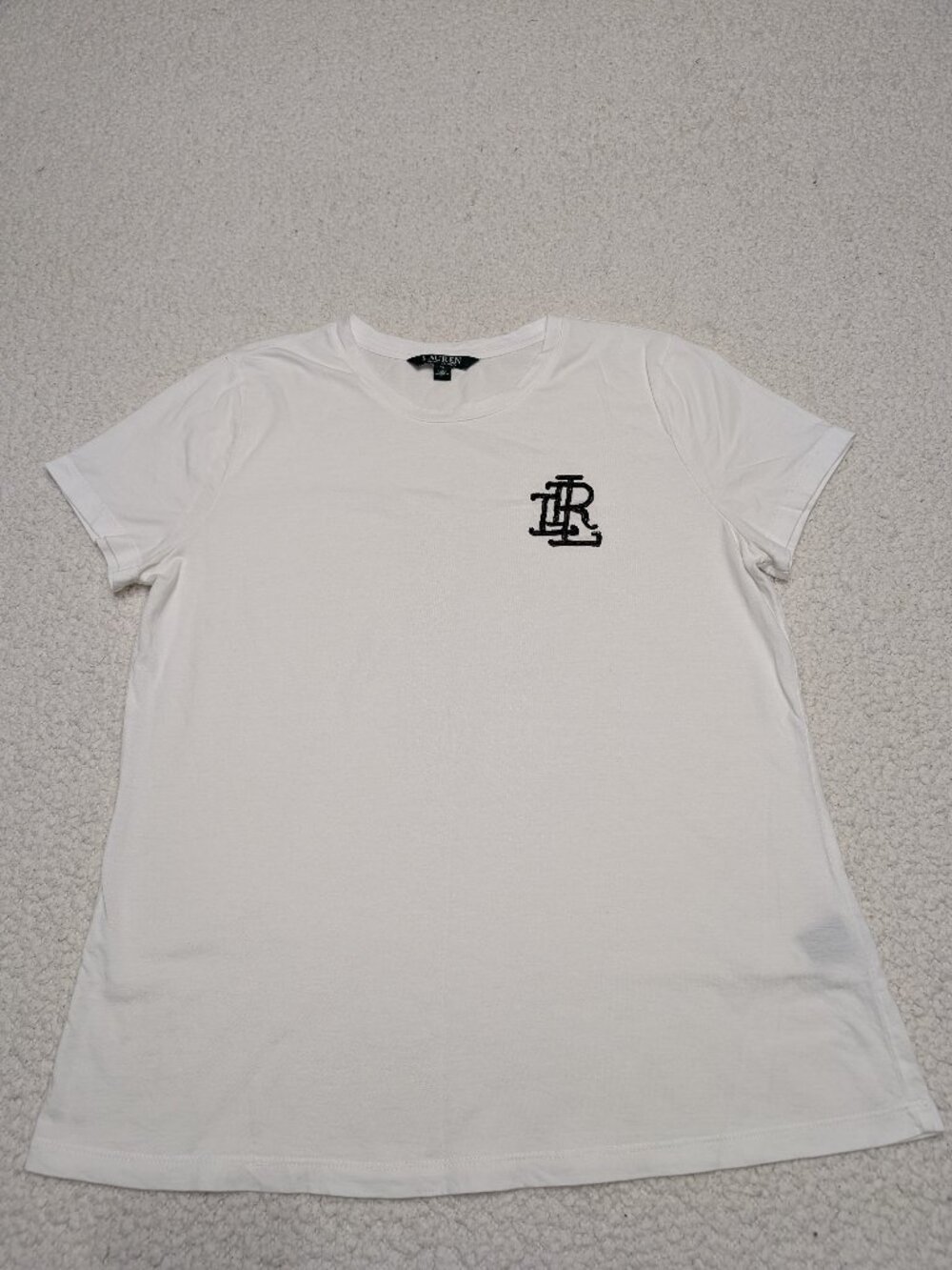 Lauren Ralph Lauren White Monogram Logo Tee XL